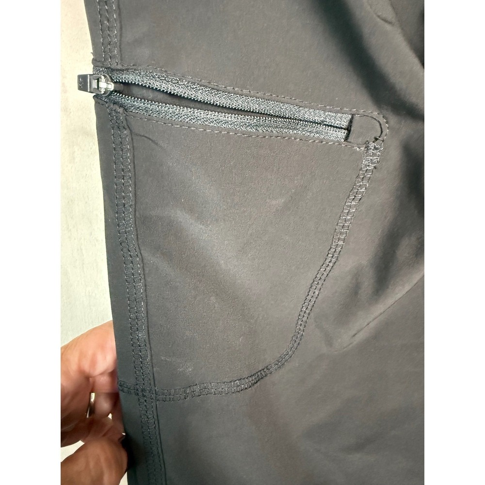 Eddie Bauer Fleece Lined Jogger Pants Women 8 Black Plaid Hiking Utility Cargo - Picture 12 of 13